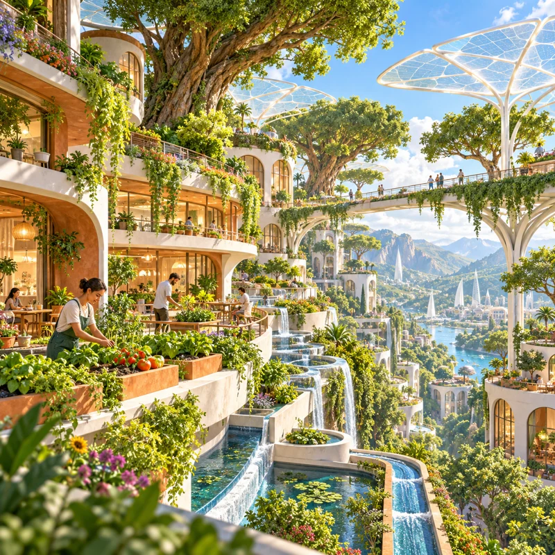 ソーラーパンクのAI生成参考画像